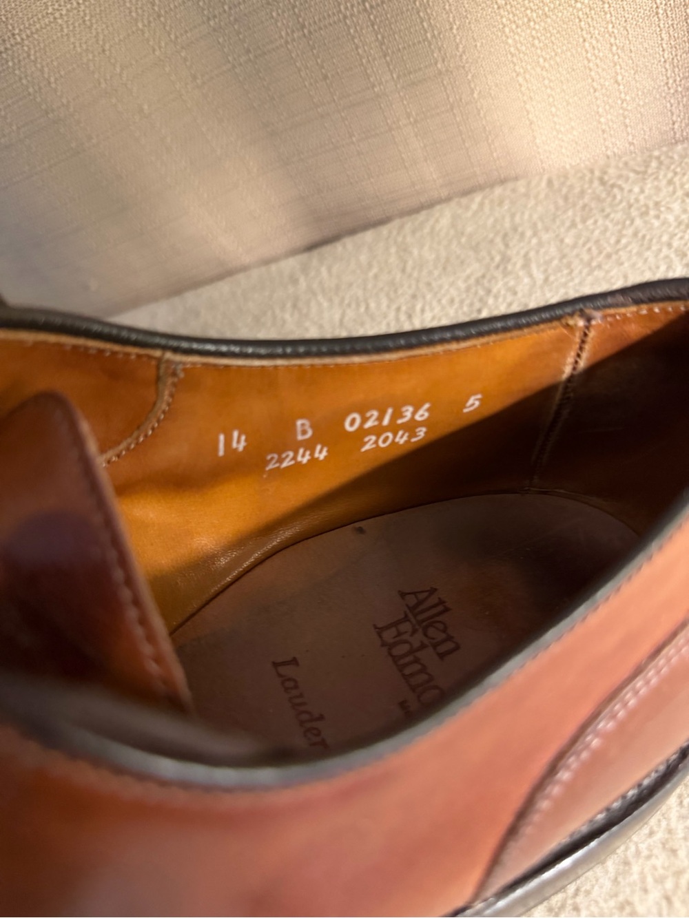 Allen Edmonds Brown Two-Tone Cap-Toe Derby Oxfords - Picture 3 of 5